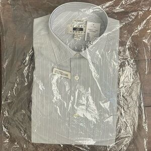 NEW Joseph Abboud No Wrinkles Blue & White Stripe Shirt 15-35 Egyptian Cotton